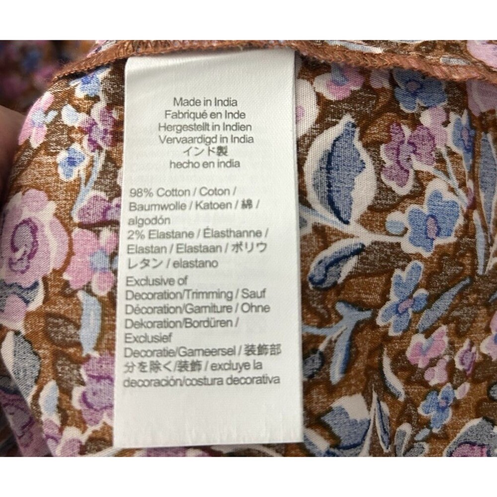 J. Crew Puff-Sleeve Popover Top shirt cottagecore floral ruffle grandma Large - Picture 9 of 9